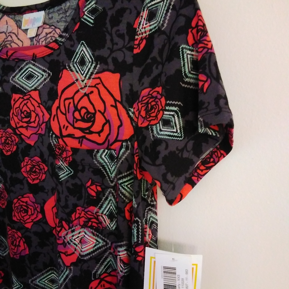 LuLaRoe Women's Floral Carly Dress/Tunic Size; XXS - Picture 3 of 7